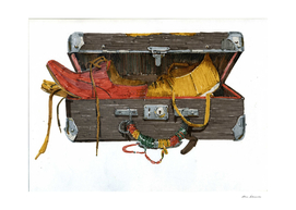 The old suitcase with boots