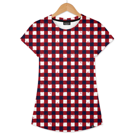 Gingham Red Black and White Pattern