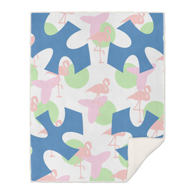 flamingo blue motif