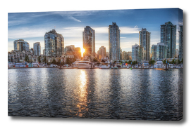 Vancouver skyline sunset