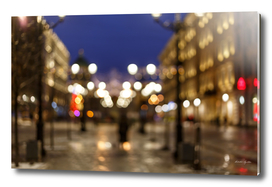 Abstract blur bokeh background of City