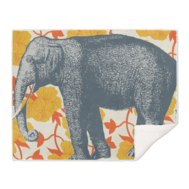 elephant floral yellow