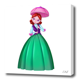 The Princess with a small umbrella