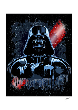Darth Vader Mask on Dark Paint Stains