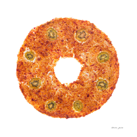 Sweet fruit pastille circular shape with slices of kiwi