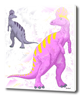 Abstract Lambeosaurus Dinosaurs