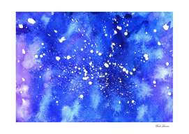 Watercolor Abstract Galaxy