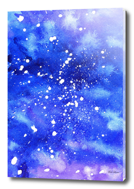 Watercolor Abstract Galaxy. Vertical Edition