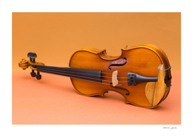 violin on a brown background