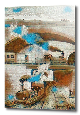 Steam Trains Brown & Blue