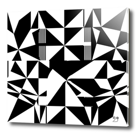 Black and white pattern geo art deco