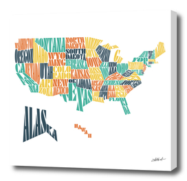 United States Territories Stencil Written Word Cloud Map
