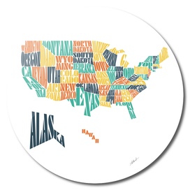 United States Territories Stencil Written Word Cloud Map
