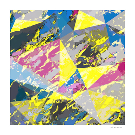 geometric triangle polygon pattern abstract in yellow blue