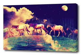 Horses to the moon by #Bizzartino