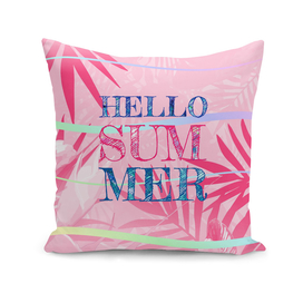 Hello Summer Typography Tropical in Pink