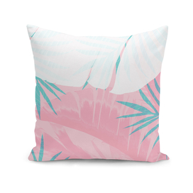 Elegant Palm Trees Pink Foliage Design