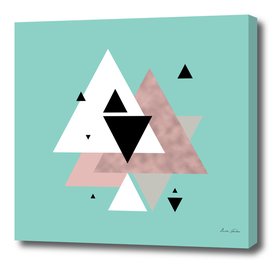 Rose gold and mint triangles