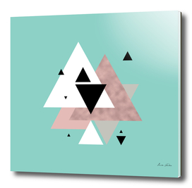 Rose gold and mint triangles