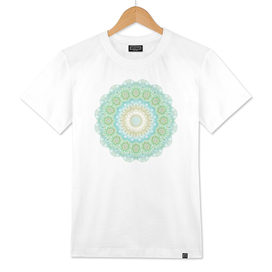 Earth and Sky Mandala in Light Green and Blue