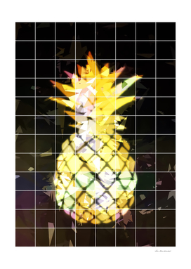 yellow pineapple with geometric triangle pattern abstract