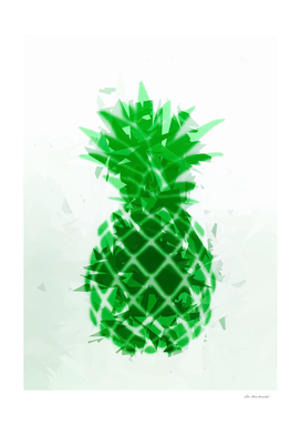 pineapple in green with geometric triangle pattern abstract
