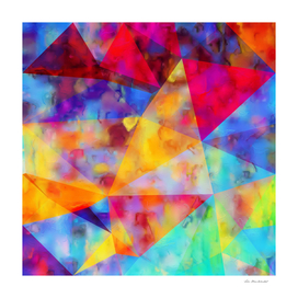 geometric triangle polygon pattern abstract in orange red