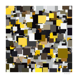 geometric square pixel pattern abstract in yellow brown