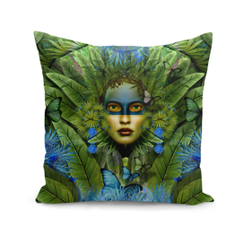 "Tropical green and indigo jungle Woman"