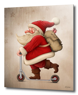 Santa on scooter