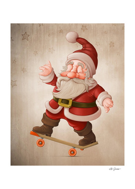 Santa on skateboard