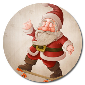 Santa on skateboard