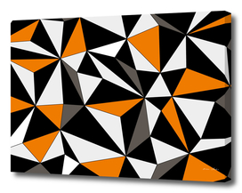 Abstract geometric pattern - orange, gray, black and white.