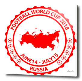 Football World Cup 2018 stamp red