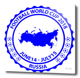 Football World Cup 2018 stamp blue
