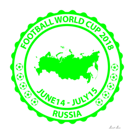 Football World Cup 2018 stamp green