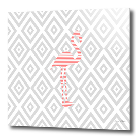Flamingo - abstract geometric pattern - gray.
