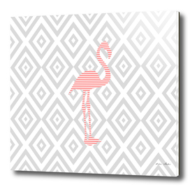 Flamingo - abstract geometric pattern - gray.