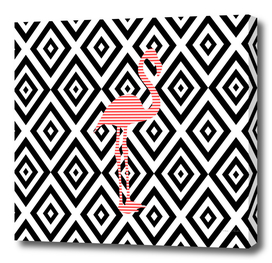 Flamingo - abstract geometric pattern.