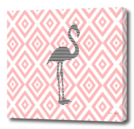 Flamingo - abstract geometric pattern - pink.