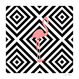 Flamingo - abstract geometric pattern.