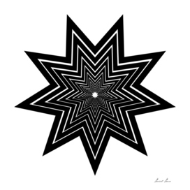 nine pointed star black abstract
