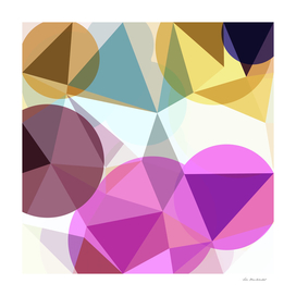 geometric triangle and circle pattern abstract in pink