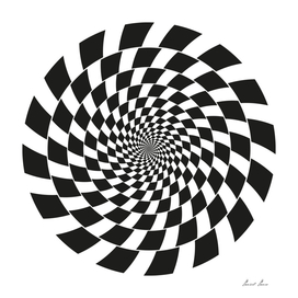 Optical illusion - chessboard swirl,