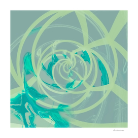 spiral line pattern painting texture abstract in blue green