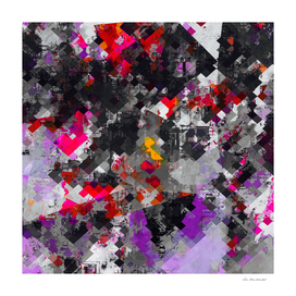 geometric square pixel pattern abstract in purple red black