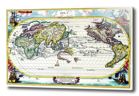 Colourful Latin World Map