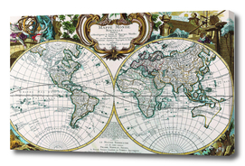 Mappe Monde Nouvelle 1744 World Map