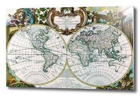 Mappe Monde Nouvelle 1744 World Map