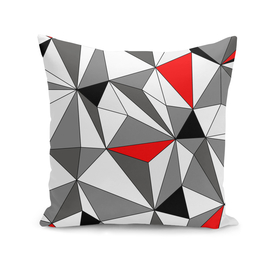 Abstract geometric pattern - red, gray, black and white.